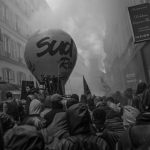 Ballon Sud-Rail lors d’une manifestation parisienne.