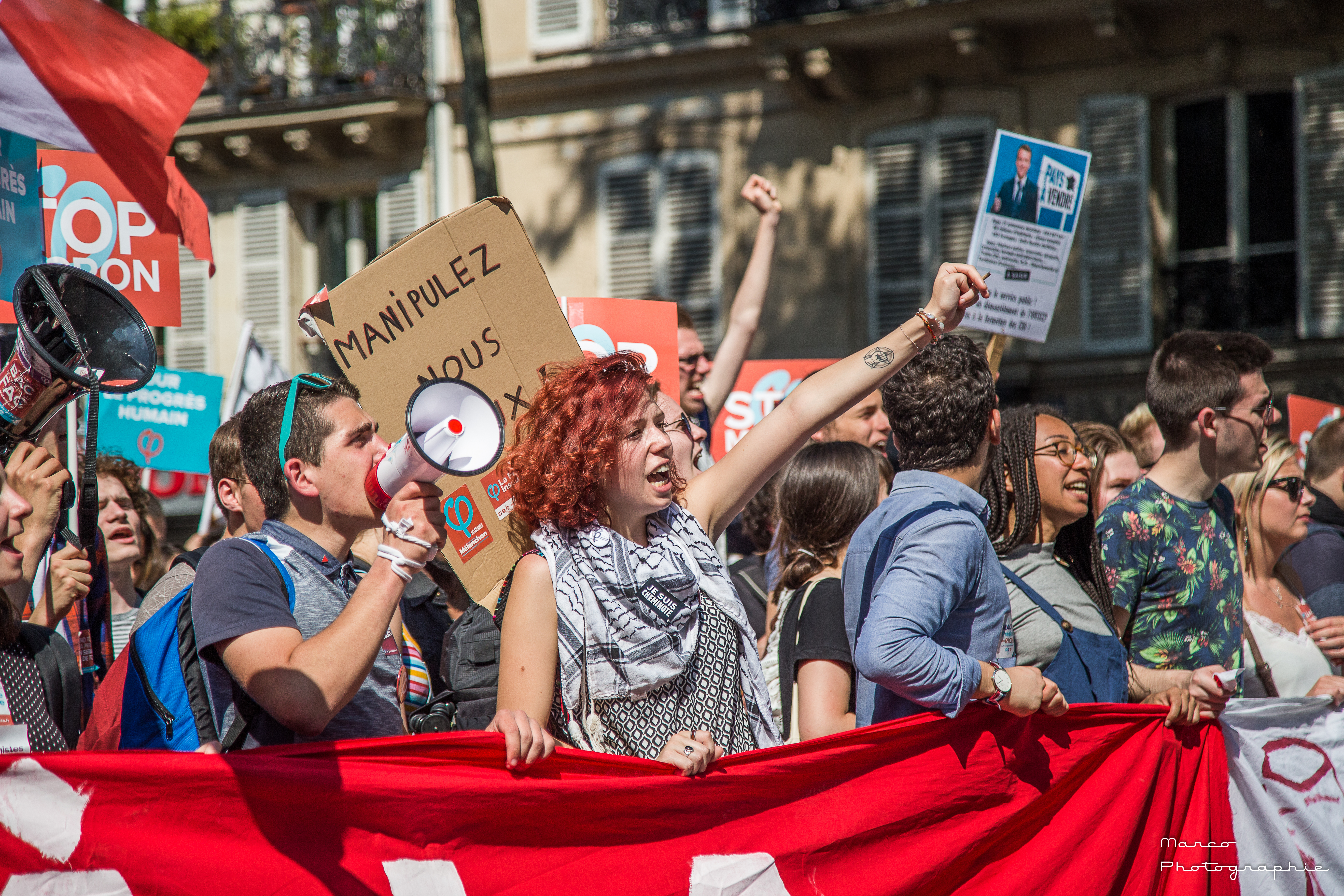 Manifestants pour la "Marée Populaire" du 26 mai 2018. Photographie : Marc Estiot pour Radio Parleur