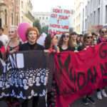 cortège de la marche féministe de protestation contre le Congrès des familles, à Vérone le 30 mars 2019