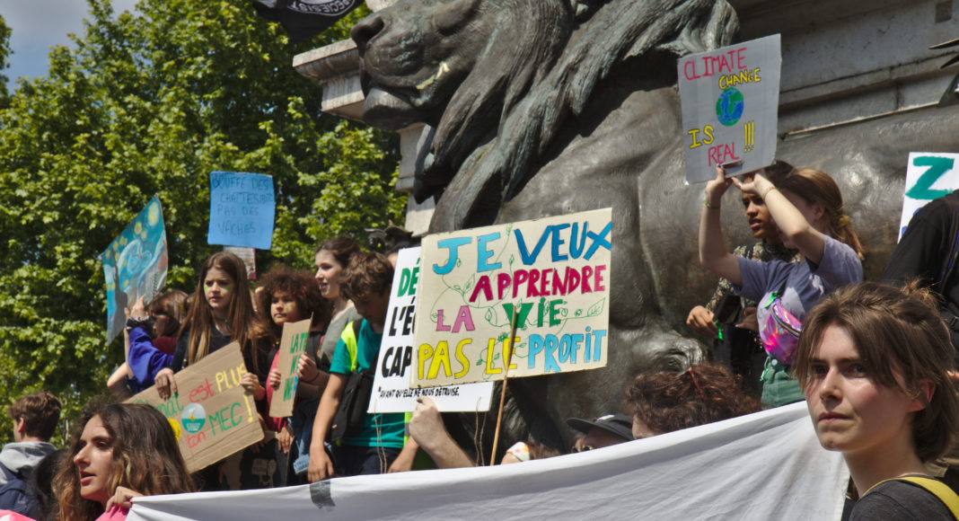 Sur la place de la République à Paris le 24 mai, lors de la grève mondiale pour le climat. Photo Pierre-Olivier Chaput