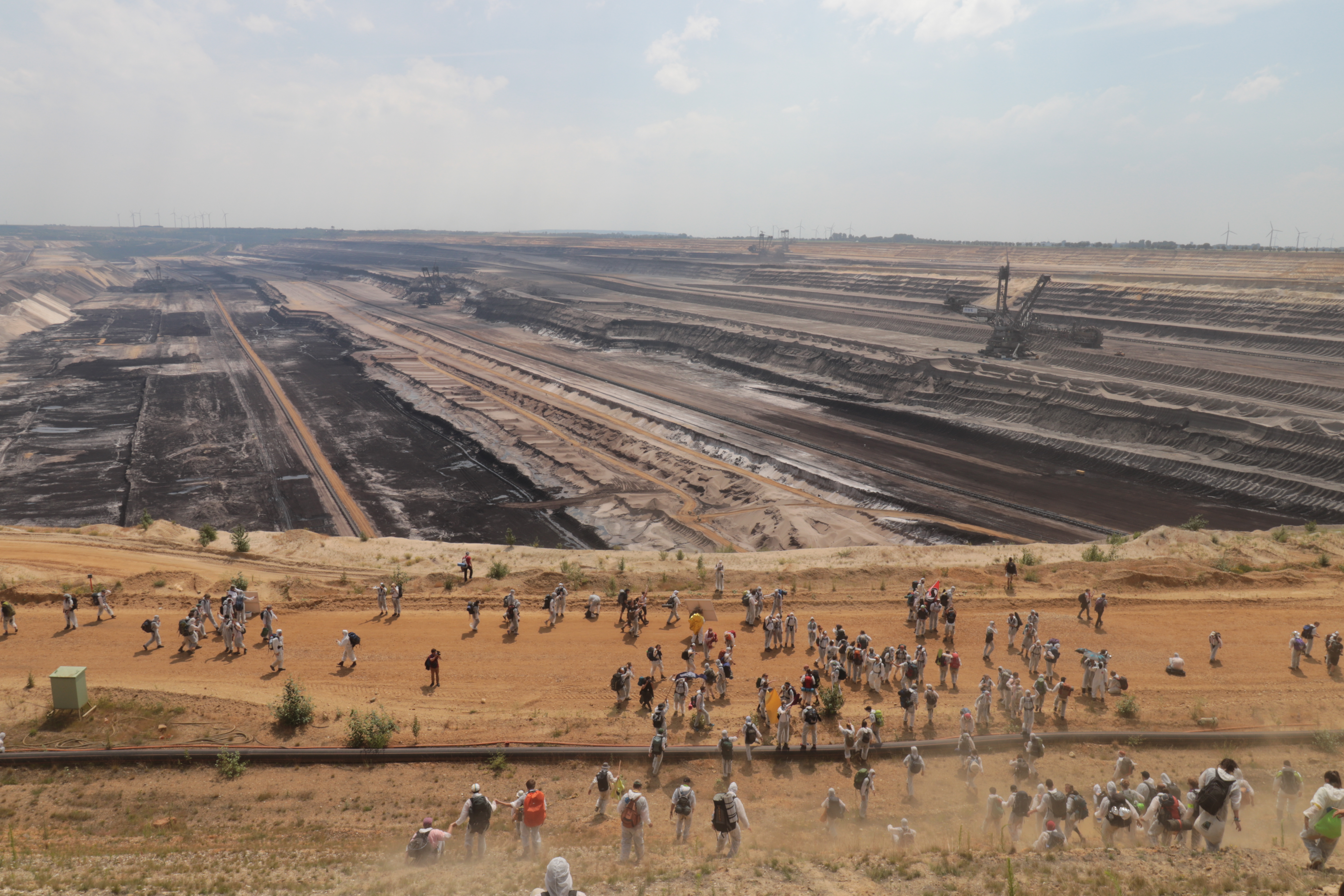 Envahissement de la mine de charbon de Garzweiler par Ende Gelände. Photo Pierre-Olivier Chaput