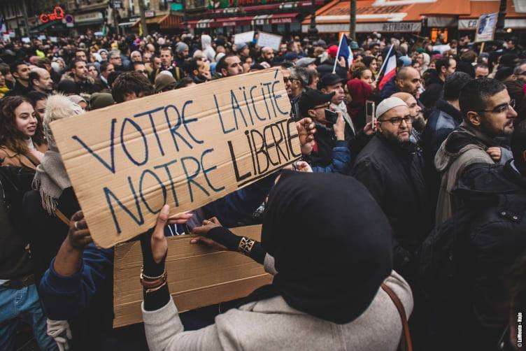 Marche contre l'Islamophobie à Paris.