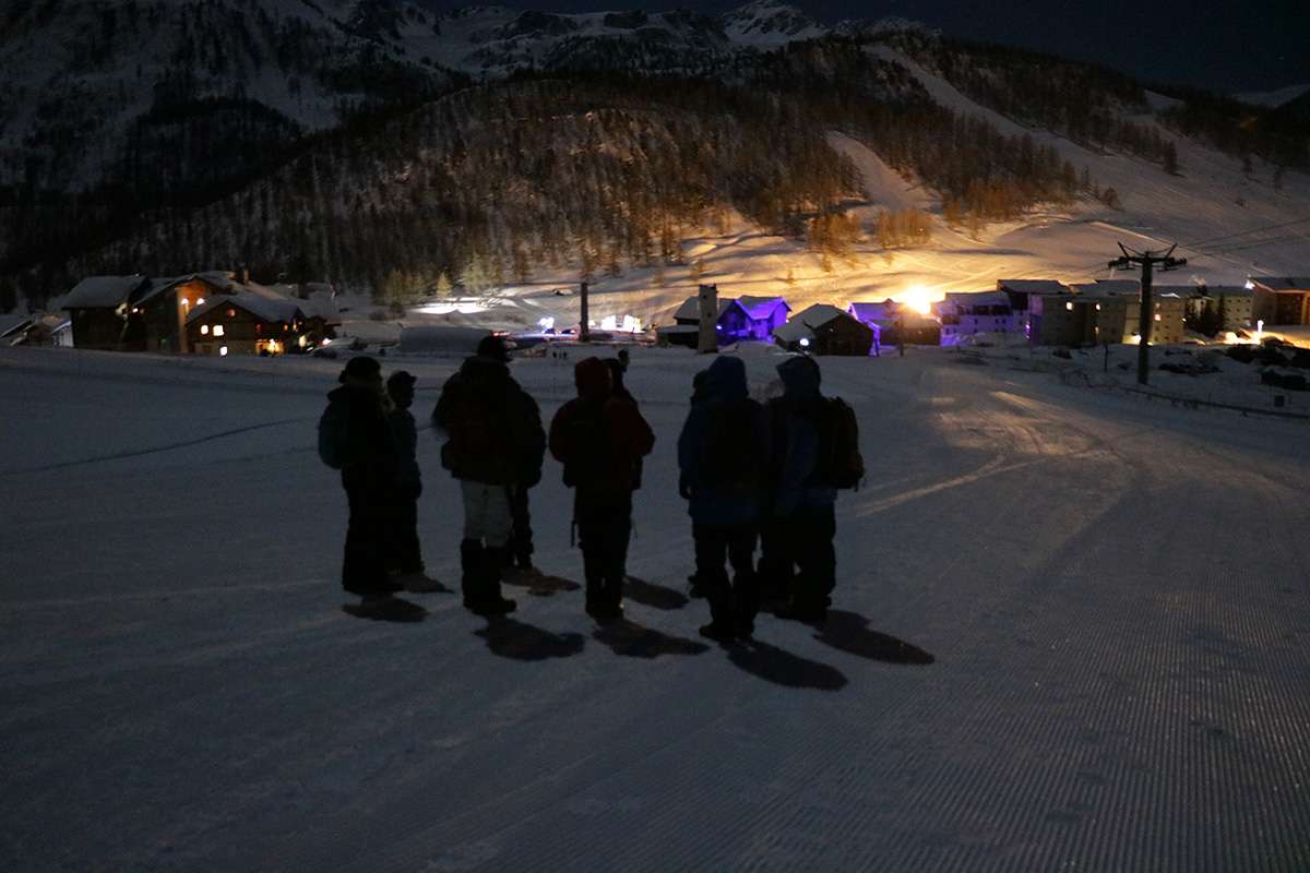 groupe de maraudeurs Montgenèvre alpes migrants 7 mars - Photo La Cimade