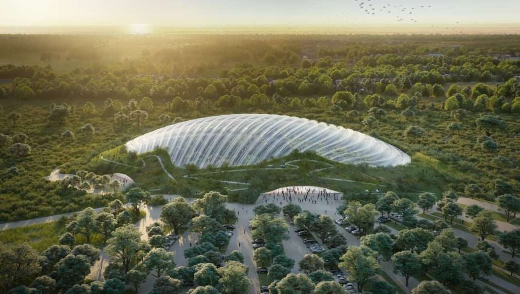 Vue 3D de la future serre géante Tropicalia. Son ouverture est prévue pour 2022. Photographie : Tropicalia