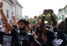 A Beaumont-sur-Oise le 18 juillet 2020, lors de la 4e marche en hommage à Adama Traoré. Photo Pierre-Olivier Chaput pour Radio Parleur