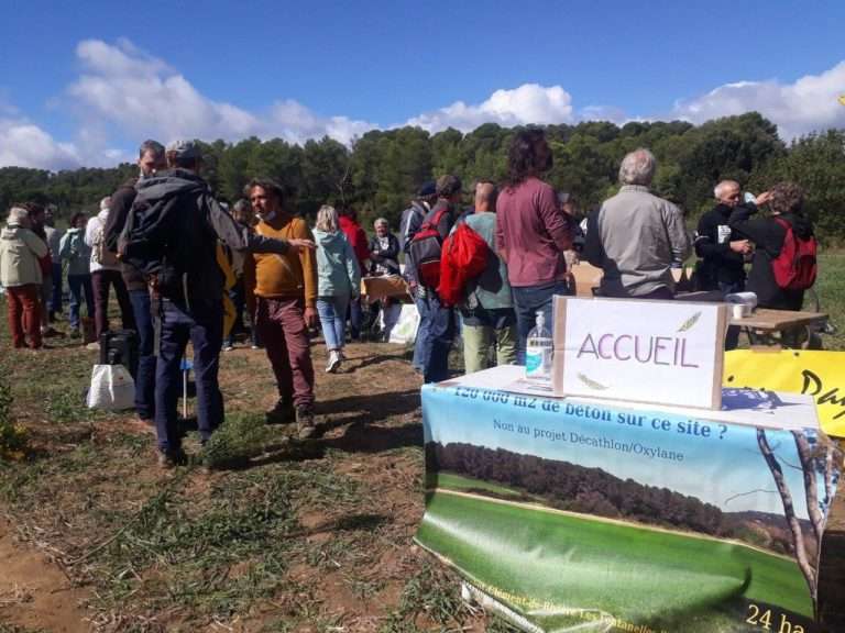 rassemblement d'occupation contre le projet de centre commercial porté par le groupe Mulliez à Saint-Clément-de-Rivière photographie : Martin Bodrero pour Radio Parleur