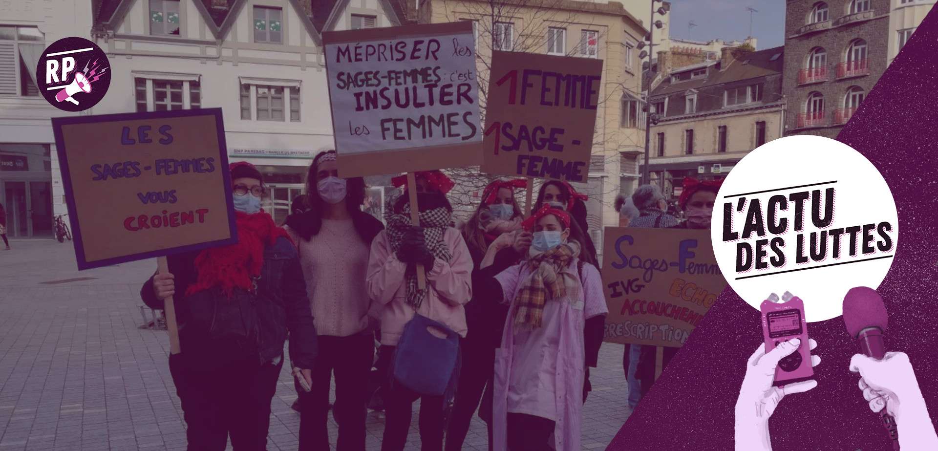 sages-femmes grève féministe 8 mars Saint Brieuc